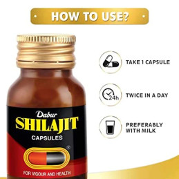 Shilajit 30 500 mg capsules - Dabur