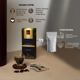 Café preto instantâneo com Ganoderma - Nugano 30 saquetas sem açúcar