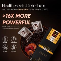 Schwarzer Instant-Kaffee mit Ganoderma - Nugano 30 Beutel ohne Zucker
