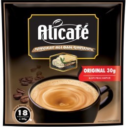 Alicafe Koffie Tongkat Ali en ginseng - 18 x 30g builtjes