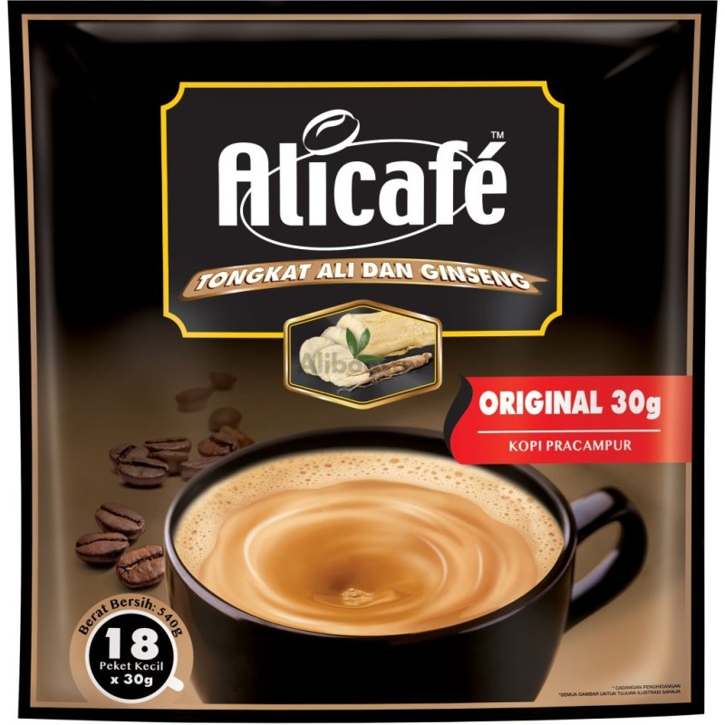 Alicafe Coffee Tongkat Ali og ginseng - 18 poser à 30 g