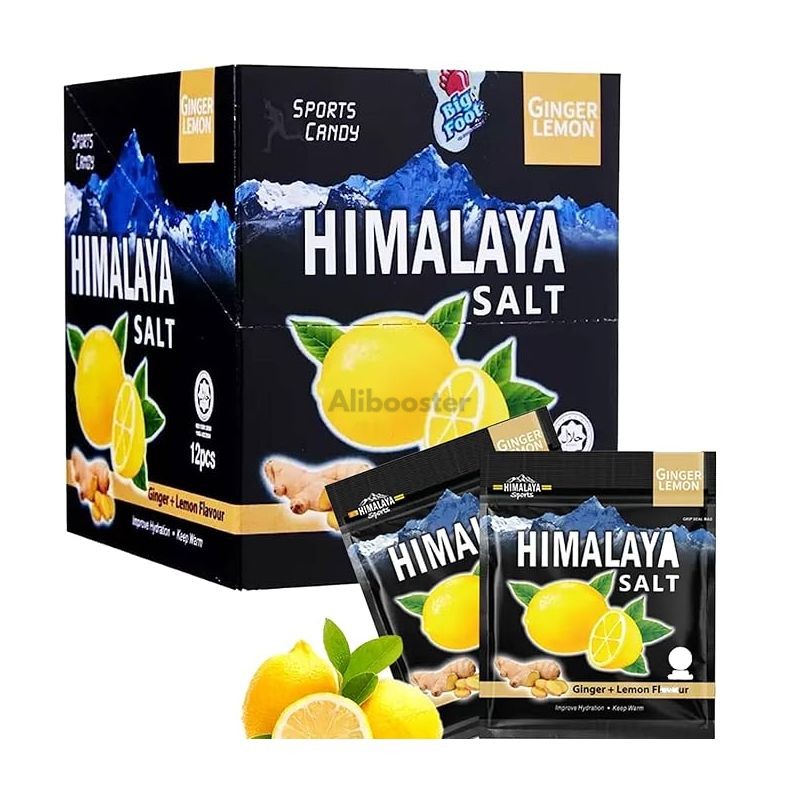 Himalaya Salt Sports Candy Gengibre Limão 15g x12 - Bombons Sel Sport Citron