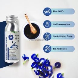 Wyciąg z kwiatów groszku błękitnego w proszku (Clitoria ternatea) 200g - Naturalny barwnik