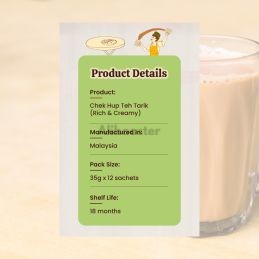 Te med melk - Teh Tarik instant steinsukker - Chek Hup