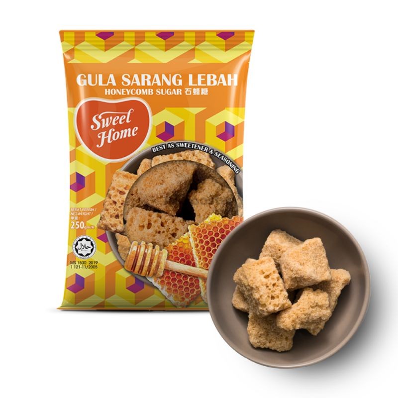 Honig-Zuckerquadrat 250 g - Honeycomb Sugar mit Chrysantheme