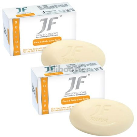 Sett med 2 såper - JF Sulfur 10% 100g - Anti-Acne Sulfur Face & Body Soap