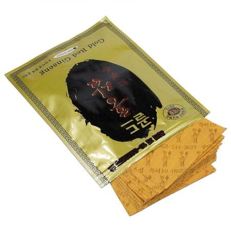 Förpackning med 20 koreanska ginseng värmeplåster - För smärtlindring - Tillverkad i Korea - Gold Red Ginseng