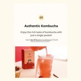 Kombucha Zaksimlab 10x5g - Flat Fersken Smak Sukkerfri