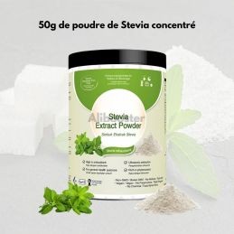 Stevia em pó concentrado 50g - Stevia rebaudiana extrato natural