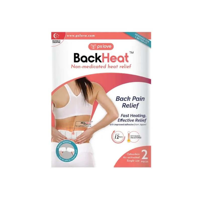 Atrás Calor - alivio del dolor menstrual - 2 parches de calentamiento de la espalda