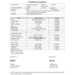 Panax ginseng certificato di analisi 2024