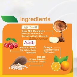 Tigre de leche de seta - Lignosus Tiger Milk + Cereza de barbadas Acerola + Naranja + Baobab