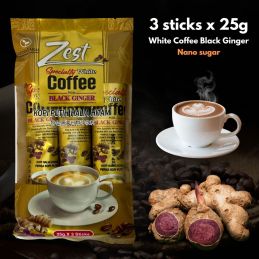 Pack of white coffee, tea, chocolate, black ginger-based cappuccino