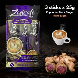 Pack of white coffee, tea, chocolate, black ginger-based cappuccino