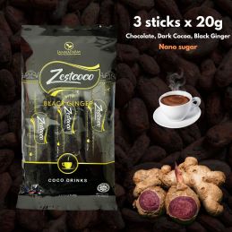 Pack of white coffee, tea, chocolate, black ginger-based cappuccino